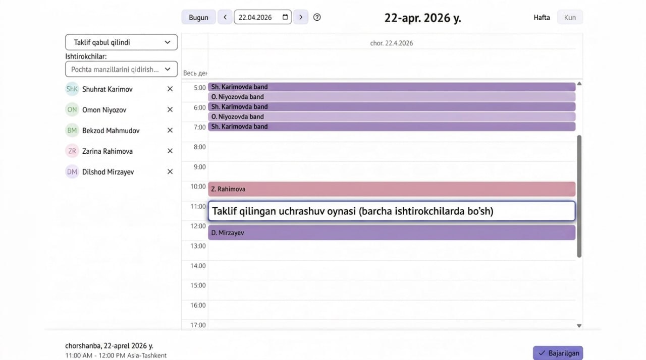 UzCloud Hub'da jadvalni hamkasblar bilan ulashish