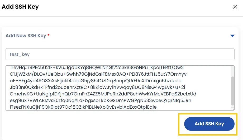 Add SSH Key Details