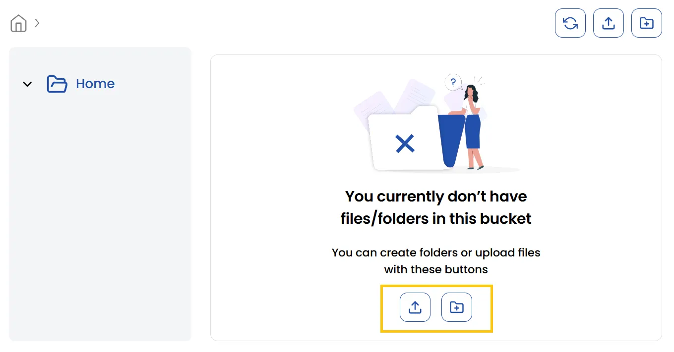 Upload Files or Create Folder